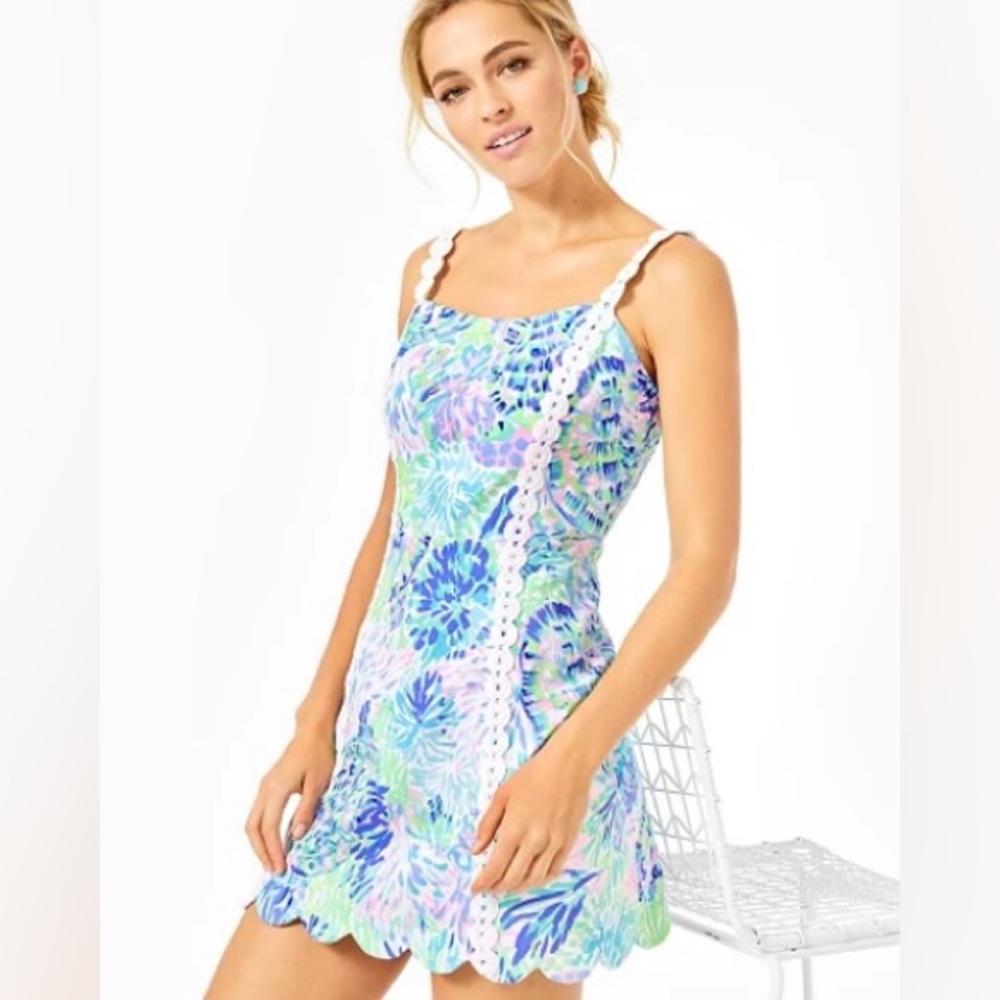 Lilly Pulitzer Blue and Pink Floral Dress